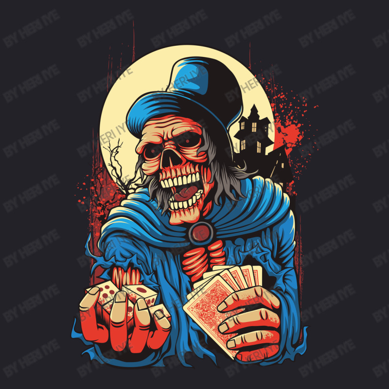 Scream Skull Catch Dice And Playing Card Men Denim Jacket | Artistshot