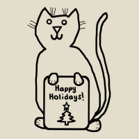 Cute Christmas Cat Says Happy Holidays Line Drawing Adjustable Baseball Cap | Artistshot