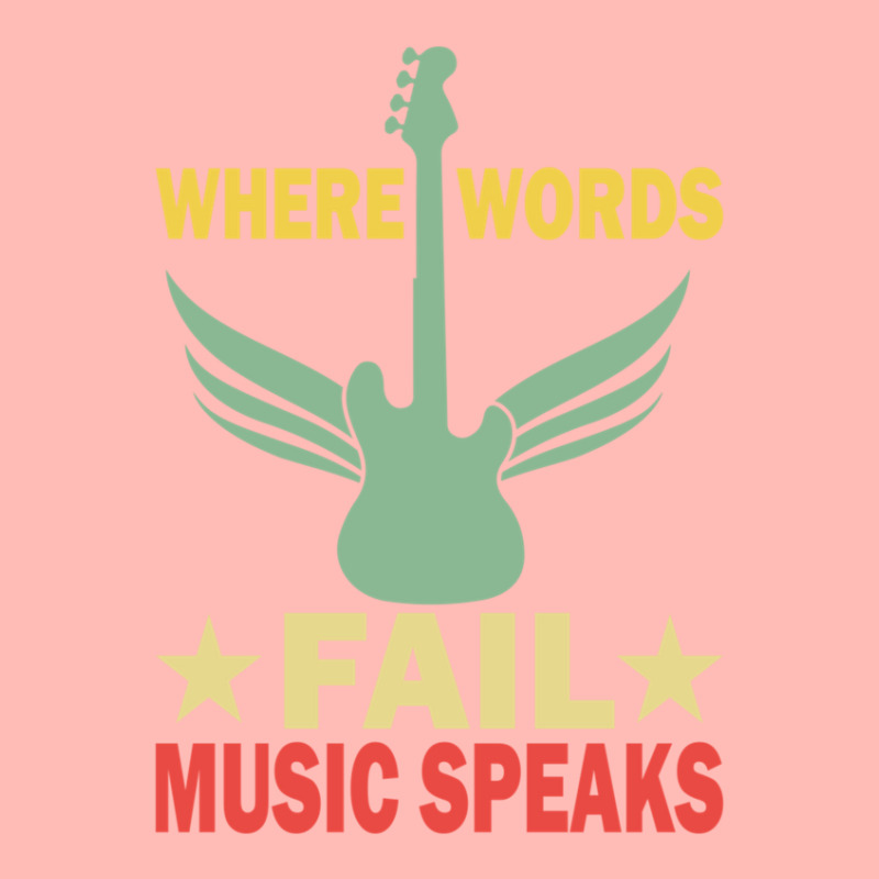 Where Words Fail Music Speaks Funny Vintage Guitar Musician Guitarist  Urban Heavy T-shirt by KristieDavis | Artistshot