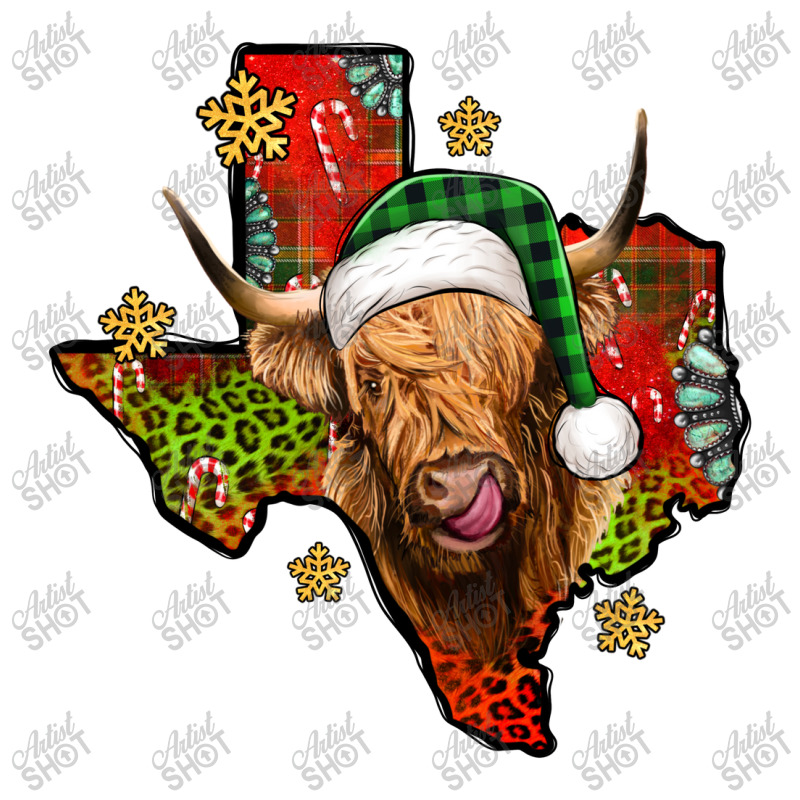 Christmas Texas Highland Cow Seamless Cap | Artistshot