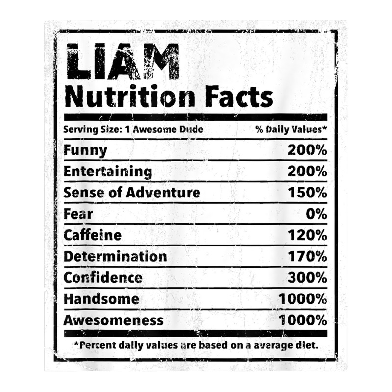 Liam Nutrition Facts Funny Name Humor Nickname Sarcasm T Shirt Bomber Jacket by cm-arts | Artistshot