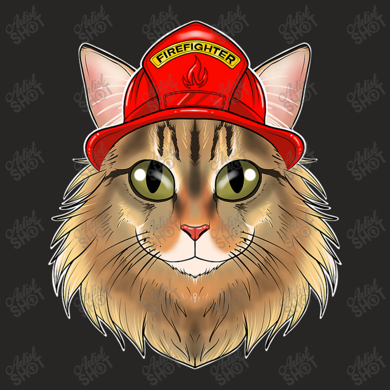 Cat Lover I Fireman Cat I Firefighter Siberian Cat Premium Ladies Fitted T-Shirt by Yuh2105 | Artistshot