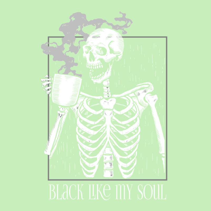 Black Like My Soul   Skeleton Drinking Coffee Urban Heavy T-shirt by DebraMartin | Artistshot