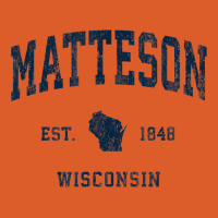 Matteson Wisconsin Wi Vintage Athletic Navy Sports Design Beanie | Artistshot