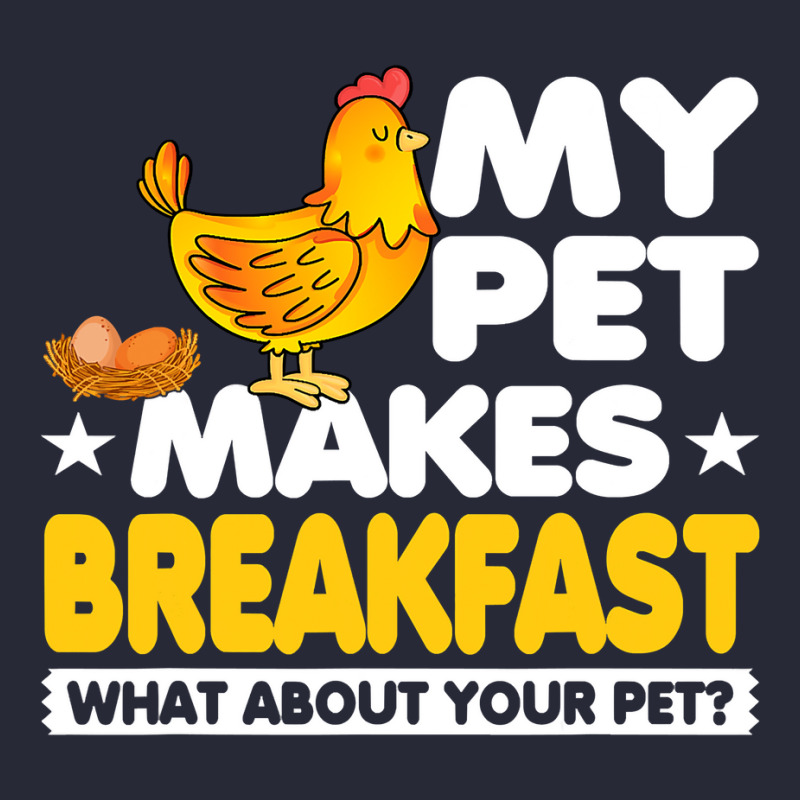 My Pet Makes Breakfast What About Your Pet Chicken Farmer 70 Pom Pom Beanie by peafowl | Artistshot