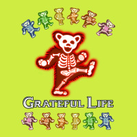 Grateful Life Dancing Skeleton Bear - Red Adjustable Baseball Cap | Artistshot