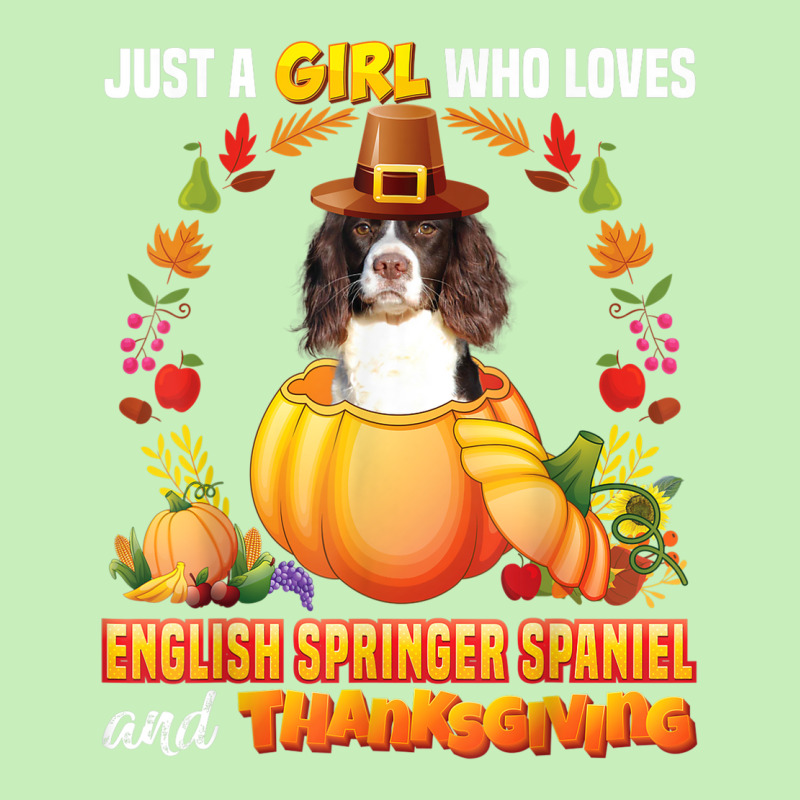 Just A Girl Who Loves English Springer Spaniel Thanksgiving Urban Heavy T-shirt by Queens | Artistshot