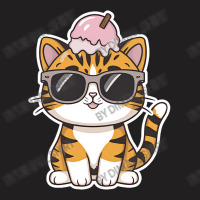 Ice Cream On Kitten Head T-shirt | Artistshot