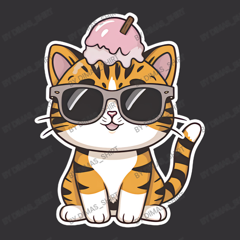 Ice Cream On Kitten Head Vintage Hoodie | Artistshot