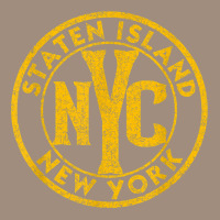 Staten Island New York Vintage Sign Distressed Amber Print T Shirt Visor Hat | Artistshot