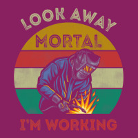 Mens Welder Gifts Look Away Mortal I'm Working Funny Welding T Shirt Tie Dyed Bucket Hat | Artistshot