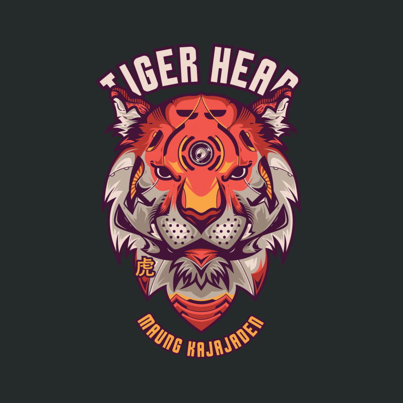 Tiger Head Women's Triblend Scoop T-shirt by Chiks | Artistshot