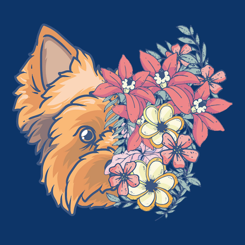 Yorkie T  Shirt Yorkshire Terrier With Flowers T  Shirt Seamless Cap by sadyerippin | Artistshot