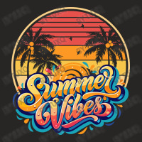 Summer Vibes Retro Sunset Ladies Fitted T-shirt | Artistshot