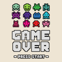 Game Over Press Start Arcade Player Retro Gamer Adjustable Baseball Cap | Artistshot