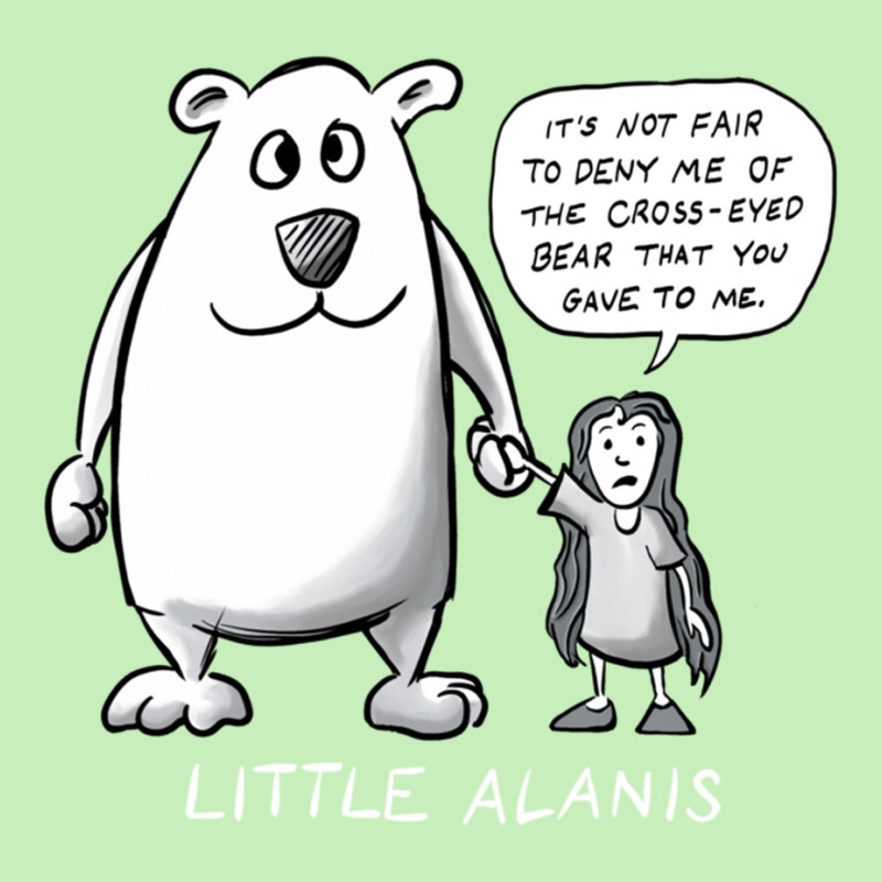 Little Alanis And Her Cross-eyed Bear ( On Darker Colors) Urban Heavy T-shirt by cm-arts | Artistshot