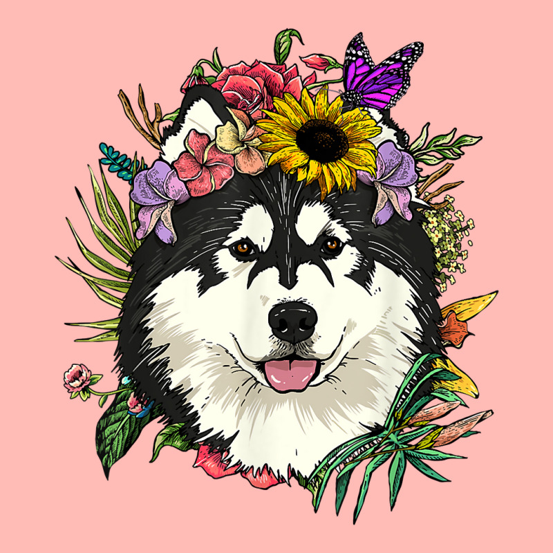 Floral Alaskan Malamute Dog Botanical Plant Flower Dog Lover T Shirt Urban Pullover Hoodie | Artistshot