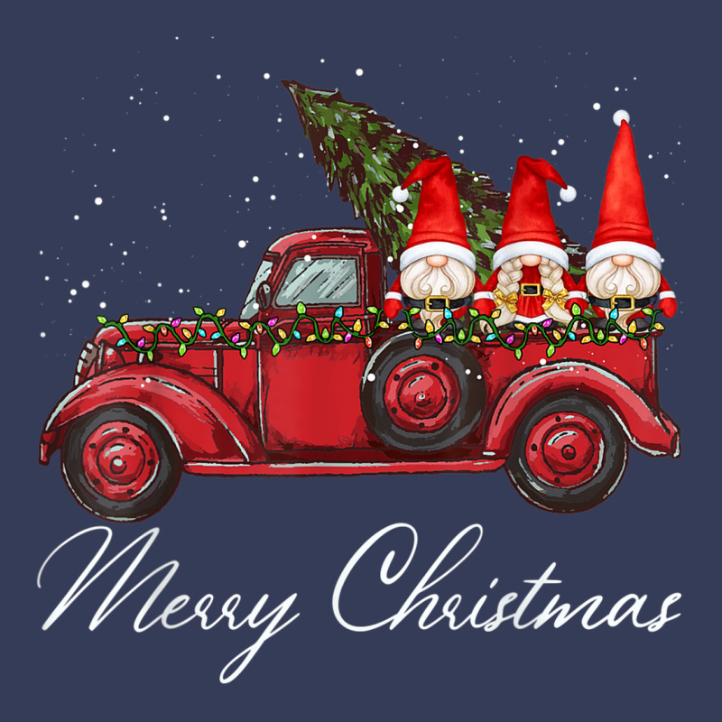 Three Gnomes In Red Truck With Merry Christmas Tree Visor Hat | Artistshot