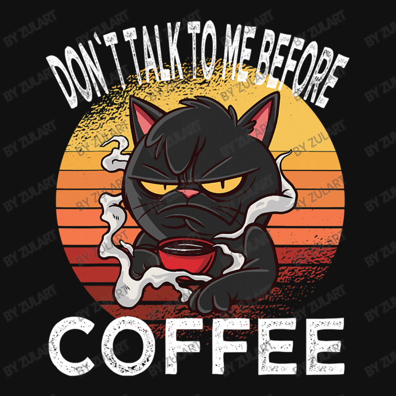 Dont Talk To Me Before Coffee Cat Oval Patch | Artistshot