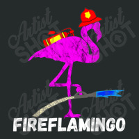 Fire Fighter Flamingo Exotic Bird Funny Firefighter Fireman Women's Triblend Scoop T-shirt | Artistshot