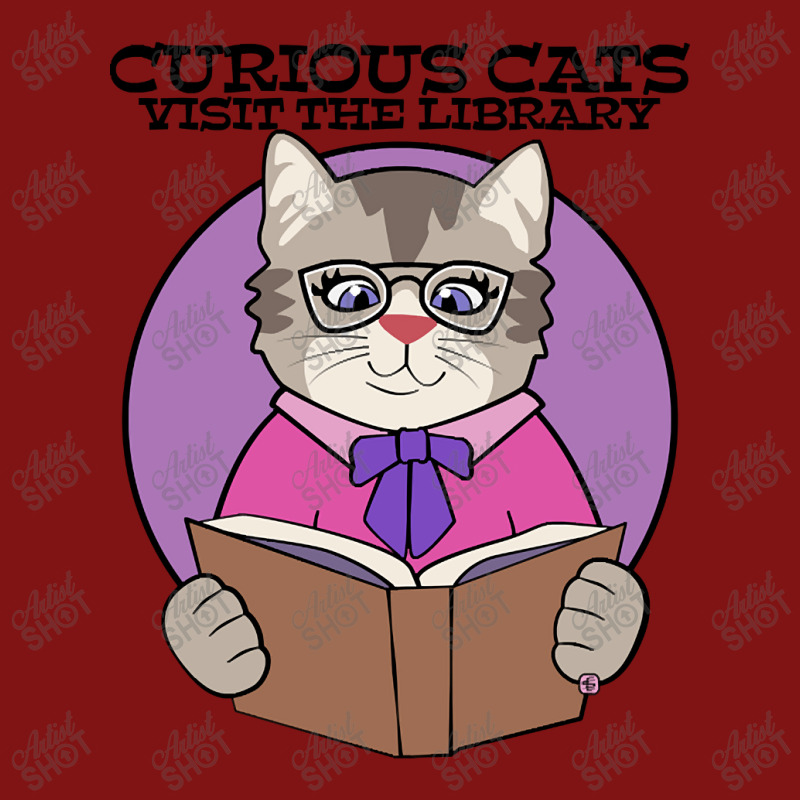 Curious Cats Visit The Library Purple Snapback Trucker Cap by webberkyla | Artistshot