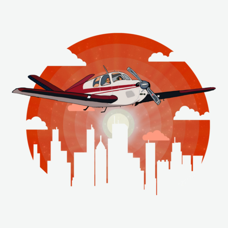 City Sightseeing Flight  Beech Bonanza Vtail Airplane Design Urban Heavy T-shirt | Artistshot