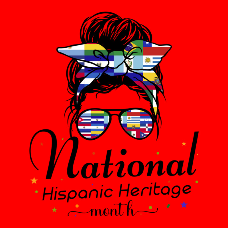 Vintage National Hispanic Heritage Month Latino Countries Messy Bun Bomber Jacket by cm-arts | Artistshot