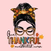 One Thankful Anesthetist Nurse Messy Bun Thanksgiving Fall A Visor Hat | Artistshot