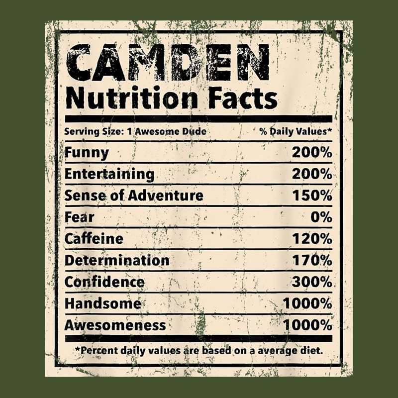 Camden Nutrition Facts Funny Name Humor Nickname T Shirt Sun Shade Cap by spizerrleppleq | Artistshot