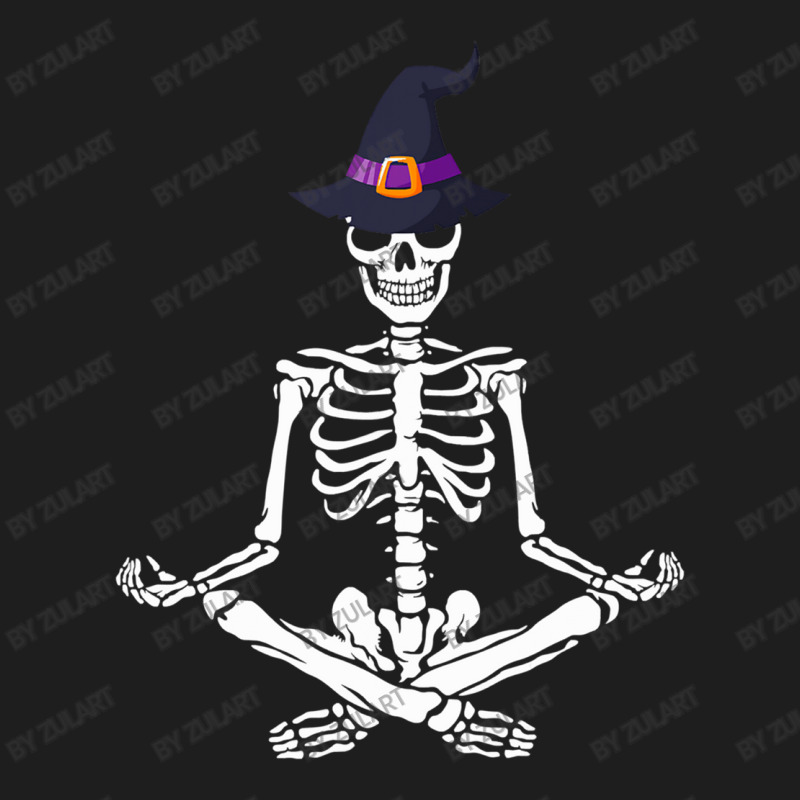 Halloween Skeleton Meditation Yoga Pose Classic T-shirt by ZulArt | Artistshot