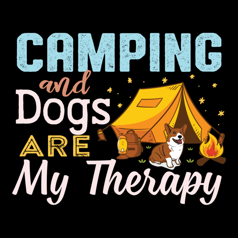 Camping And Dogs Are My Therapy Retro Vintage Youth Hoodie by vip.pro123 | Artistshot