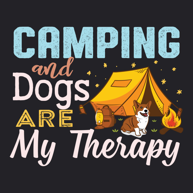 Camping And Dogs Are My Therapy Retro Vintage Youth Tee by vip.pro123 | Artistshot