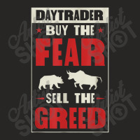 Day Trader Buy The Fear Sell The Greed Bear Bull Market Ladies Fitted T-shirt | Artistshot