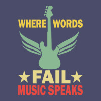 Where Words Fail Music Speaks Funny Vintage Guitar Musician Guitarist  Adjustable Baseball Cap | Artistshot