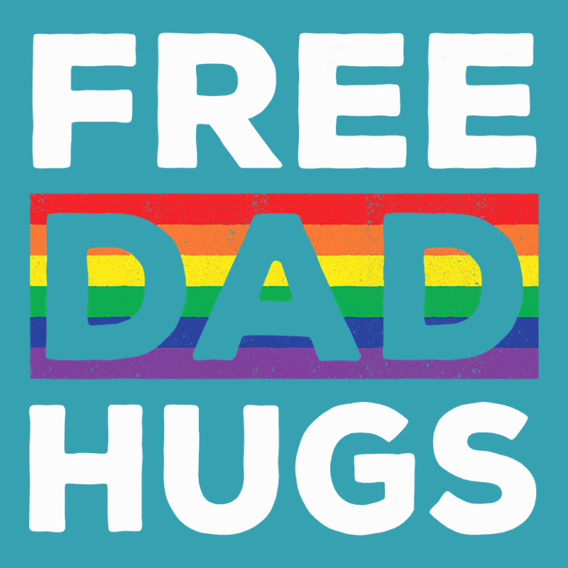 Free Dad Hugs Rainbow Lgbt Pride Fathers Day Gift Dyed Cap | Artistshot