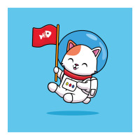 Funny Happy Flying Cute Cat With A White Space Suit Rising A Red Skele Dyed Cap | Artistshot