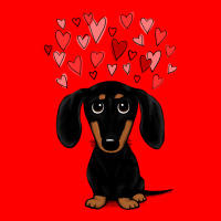 Dachshund Dog Black And Tan Dachshund With Valentine Hearts Cute Carto Bomber Jacket | Artistshot