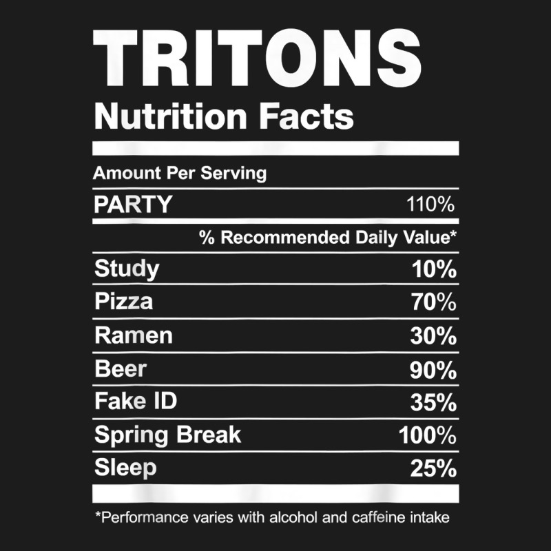 Tritons Nutrition Facts College University T Shirt Beanie by hankeajrippleex5 | Artistshot