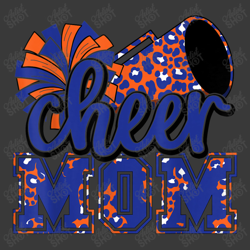 Cheer Mom Blue Orange Leopard Cheer Poms & Megaphone Mens Womens Pom Pom Beanie by HailieDesign | Artistshot