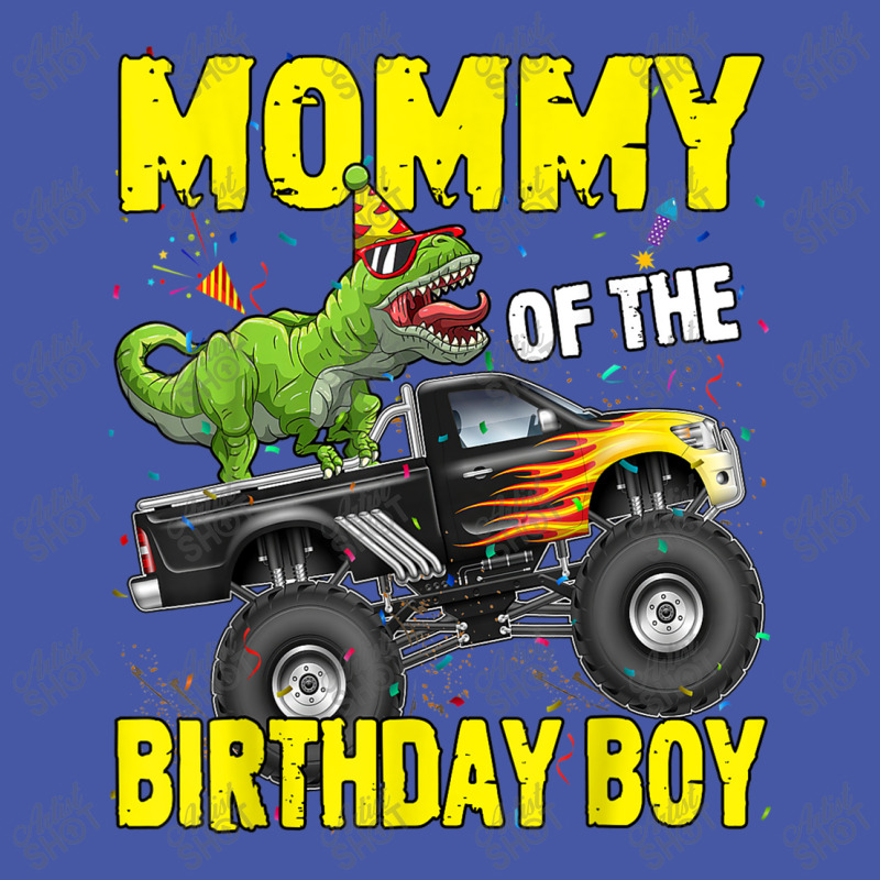 Mommy Of The Birthday Boy Dinosaurs T Rex Monster Truck Characters Car Pom Pom Beanie | Artistshot