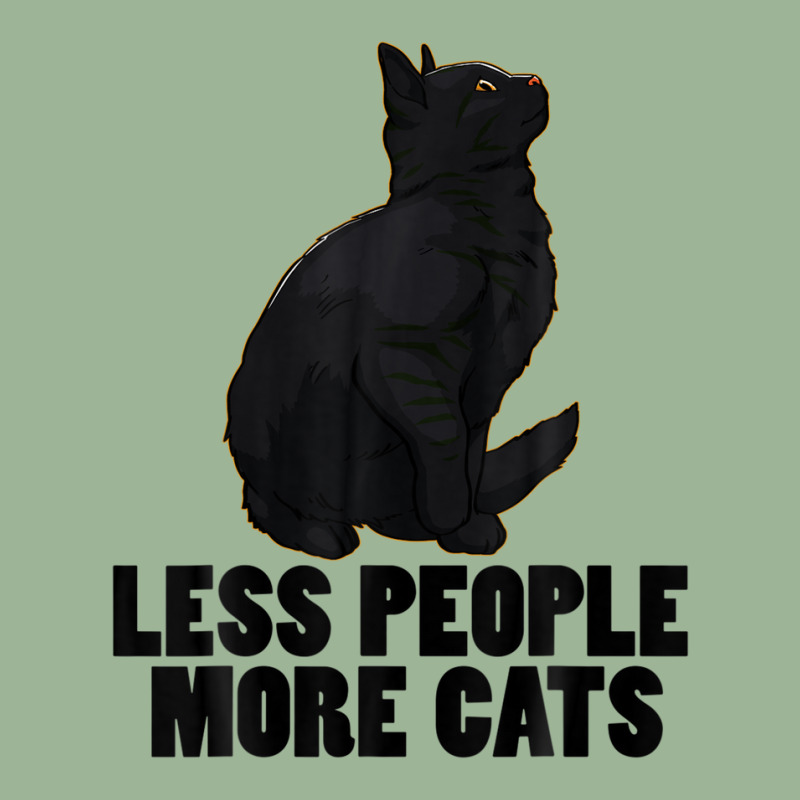 Less People More Black Cat Funny Pet Lover Men Dark Cat Urban Heavy T-shirt by katharinemcmichael90 | Artistshot