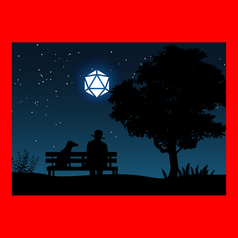 Lonely Man Under The D20 Dice Moon Rpg Night Roleplaying Landscapes Bomber Jacket by Kosdapen517 | Artistshot