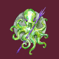 Green Octopus With Purple Trident, Green Octopus With Purple Trident V Beanie | Artistshot