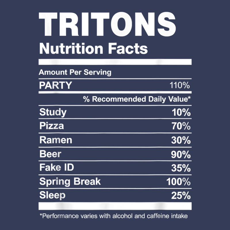 Tritons Nutrition Facts College University T Shirt Visor hat by hankeajrippleex5 | Artistshot