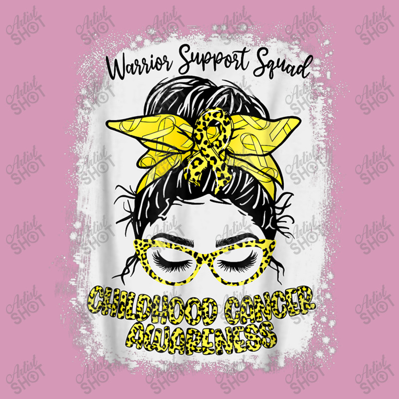 Childhood Cancer Warrior Support Squad Gold Ribbon Messy Bun Tie Dyed Bucket Hat | Artistshot