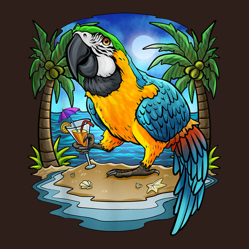 Blue And Gold Macaw Parrot Drinking Margaritas Vacation Bird T Shirt Foam Trucker Hat by cm-arts | Artistshot