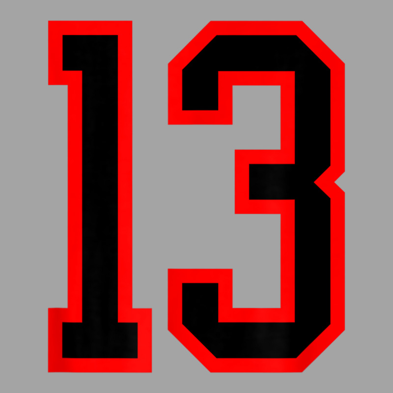 Number #13 Red Black Sports Jersey Birthday Lucky Number 13 Foam Trucker Hat by Bewitch | Artistshot