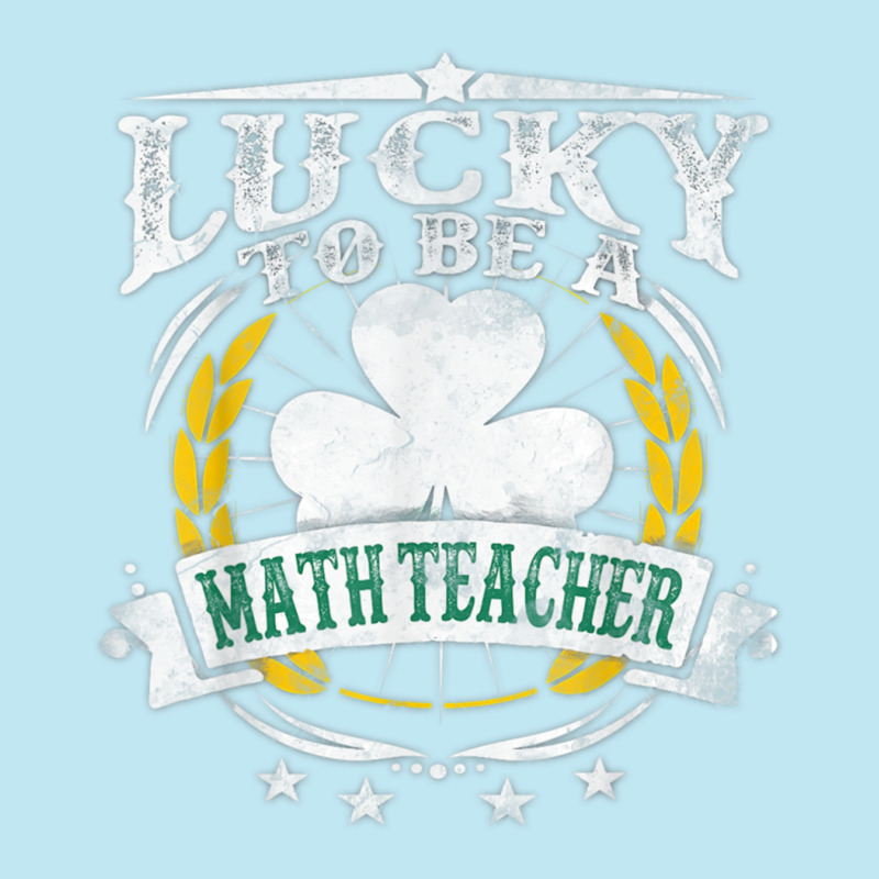 Gift One Lucky Math Teacher Messy Bun Bleached St Patrick S Day Urban Heavy T-shirt | Artistshot