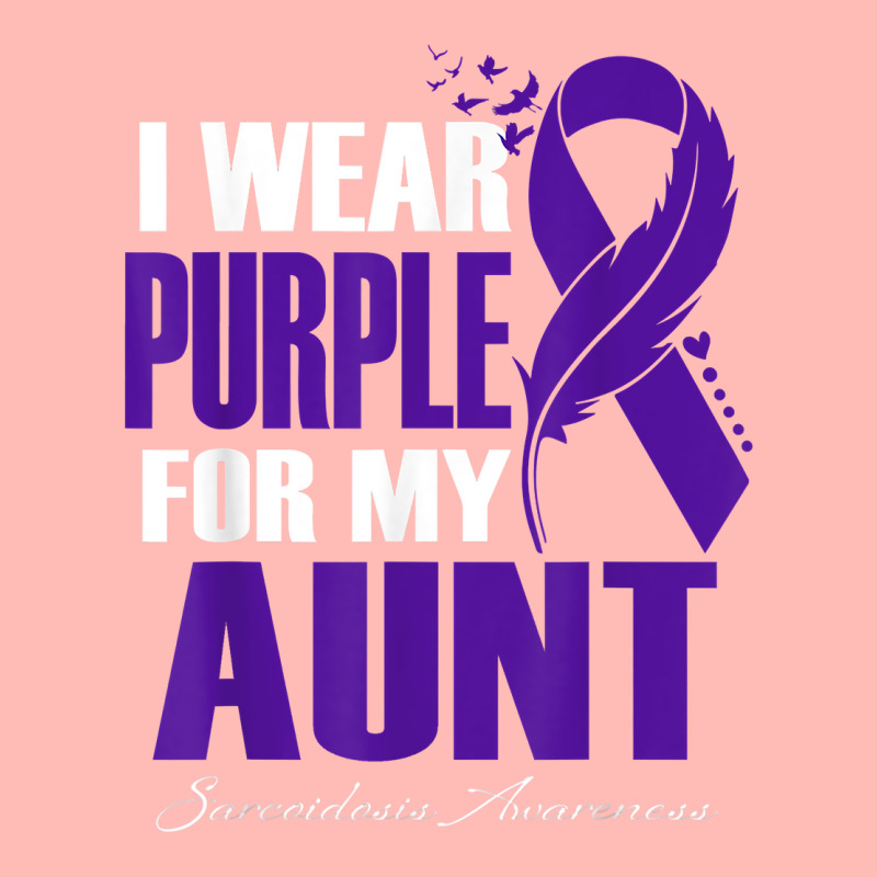 I Wear Purple For My Aunt Sarcoidosis Awareness Feather T Shirt Urban Heavy T-shirt | Artistshot