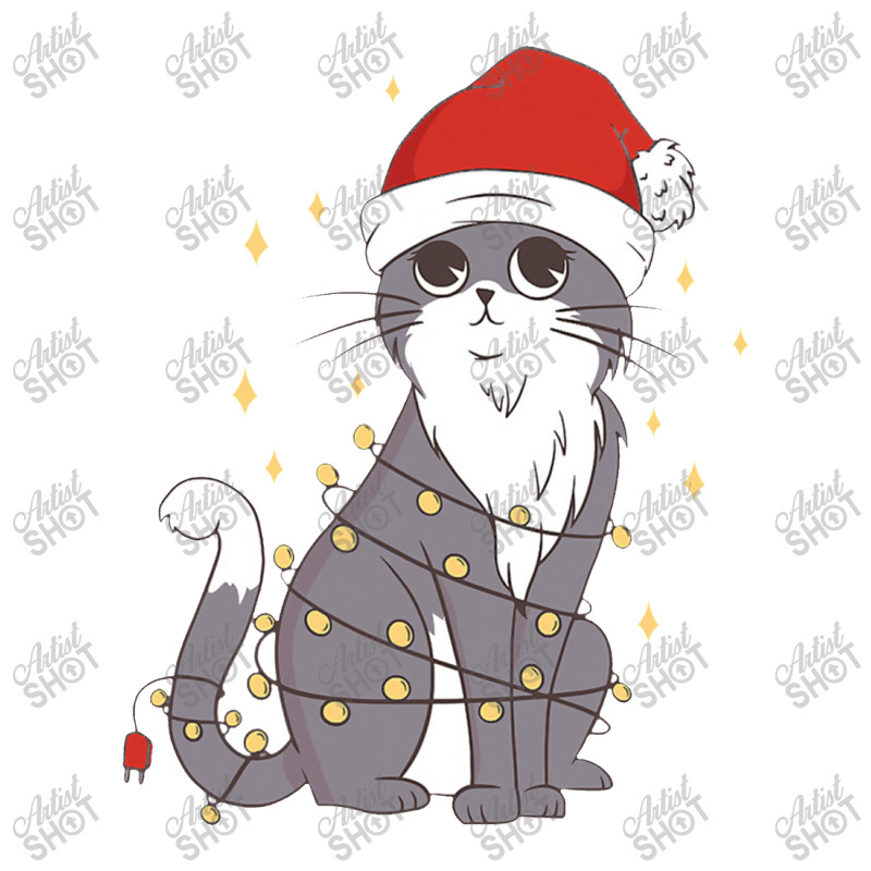 Cat Christmas Hat Christmas Lights Cute Cat Christmas Bomber Jacket | Artistshot